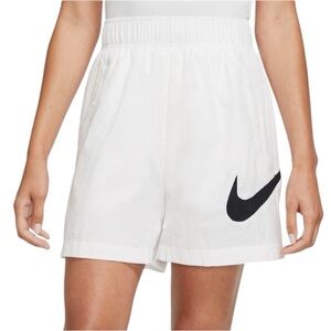 Nike White Bermuda Athletic Shorts Mesh Lined Drawstring Waist Size Small